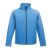 Regatta RETRA628 ABLAZE férfi softshell kabát elölről, világoskék színben, teljes cipzárral és oldalzsebekkel.