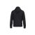 iDeal Basic IB402 uniszex kapucnis pulóver, fekete polár pulcsi hátulról