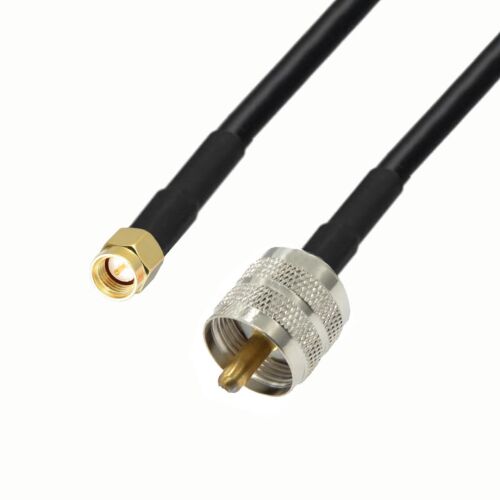 Antennakábel SMA dugóval és UHF dugóval, H155 típusú, 4 méter hosszú, 50 ohm impedanciájú, rádiókommunikációhoz - Antenna kábel