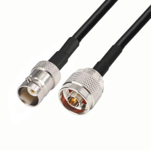 Antennakábel BNC aljzat és N dugó csatlakozóval, LMR240 típus, 1 méter hosszú, 50 ohm impedancia RF alkalmazásokhoz. - Kábel