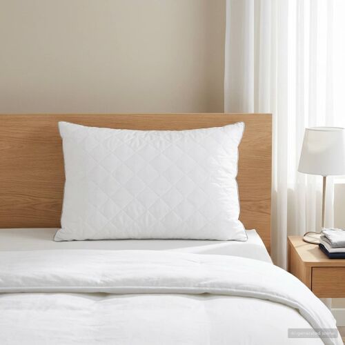 vidaXL FULDA 40x80cm fehér lúdpehely és toll párna ágyon, fa fejtámlával, puha és kényelmes - Párna
