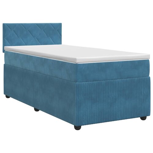 vidaXL Boxspring ágy matraccal Sötét kék 90 x 190 cm Bársony