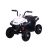 S601 Fehér - Elektromos Ride On Quad, első 3/4 nézet, fehér és fekete gyermek elektromos quad fehér háttérrel
