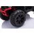 JC333 piros elektromos quad robusztus kerekének és gumiabroncsának közelképe, futófelület-részletekkel