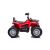 Oldalnézet a piros Madman JS009 elektromos quad-ról gyermekeknek, fehér háttérrel, bemutatva erőteljes gumiabroncsait és karosszéria kialakítását.
