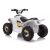 Szögletes hátulnézet a fehér Elektromos quad XMX612-ről, egy akkumulátoros gyerek quad-ról, kiemelve a robusztus kialakítást és a fekete ülést.