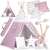 Nukido Indianerzelt mit Laterne und Kissen - Star #pink-white 94523369}