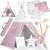 Nukido Indian tent with lantern and cushions - Star #pink-white 97397937