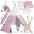 Nukido Indian tent with lantern and cushions - Star #pink-white 97397937