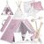Nukido Indian tent with lantern and cushions - Star #pink-white 97397937