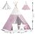 Nukido Indian tent with lantern and cushions - Star #pink-white 97397937