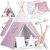 Nukido Indian tent with lantern and cushions - Star #pink-white 97397937