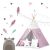 Nukido Indian tent with lantern and cushions - Star #pink-white 97397937