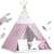 Nukido Kids Teepee Tent with Pink Star Design and Decorative Elements