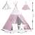 Nukido Kids Teepee Tent Dimensions - Pink and White Star Design with Included Pillows