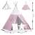 Nukido Kids Teepee Tent Dimensions - Pink and White Star Design with Included Pillows