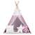 Nukido Kids Teepee Tent - Pink and White Star Design with Lights