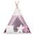 Nukido Kids Teepee Tent - Pink and White Star Design with Lights
