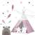 Nukido Kids Teepee Tent with Pink Star Design and Decorative Elements