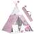 Nukido Kids Teepee Tent Features - Pink Star Design with Carry Bag and Accessories