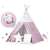 Nukido Kids Teepee Tent Made with Natural Cotton - Pink Star Design