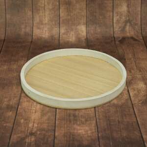 Wooden tray 30cm white/natural