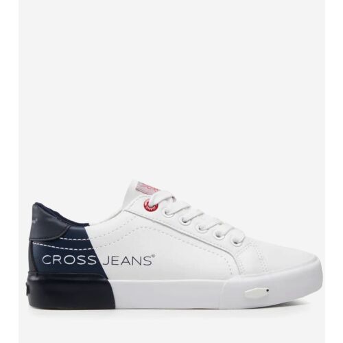 CROSS JEANS EE2R4018C női fehér és sötétkék tornacipő, oldalnézet - Női lábbeli