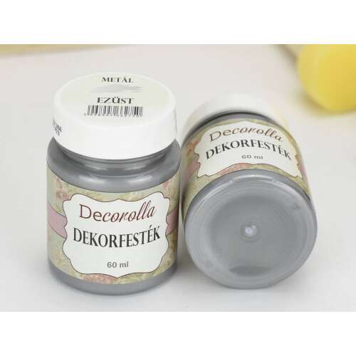 Decorolla metál ezüst dekorfesték, 60ml - Akrilfesték