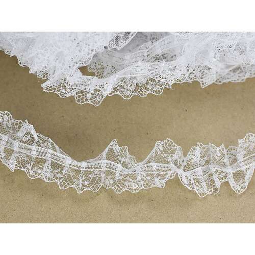 White lace trim, 4cm wide, 30 meters long