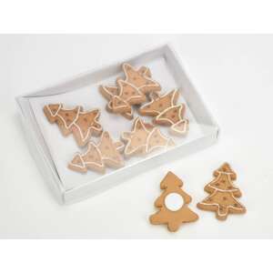 8 коледни украси от меденки във формата на елхи в кутия, 2,5x3,5cm