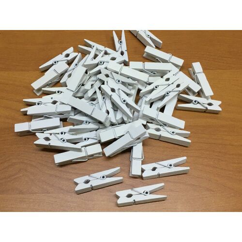 Cre Art Fehér Fa Csipeszek 3,5cm, 50 darab