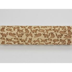 Kekszmintázó sodrófa - Cicás 38cm