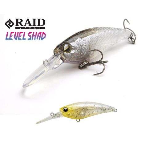 RAID LEVEL SHAD 50.3mm 4.3gr Suspending wobbler horgászcsali Shirauo színben, két különböző méretben, süllő, sügér és ragadozó halak horgászatához - Wobbler