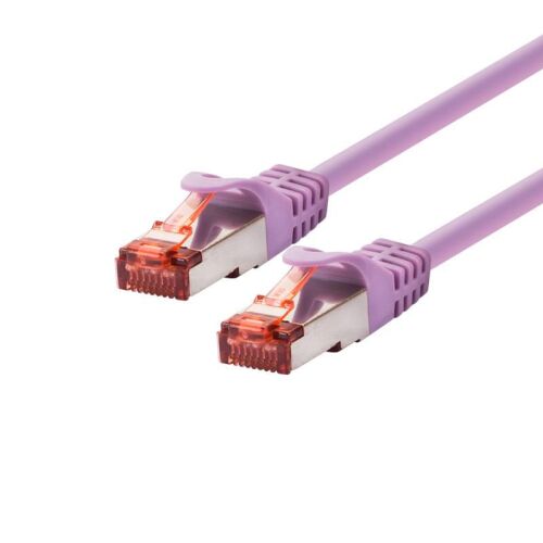 Logon CAT6 F/UTP 0,5m lila patch kábel, TCF66F005V, két csatlakozó ferde nézete - Patch kábel