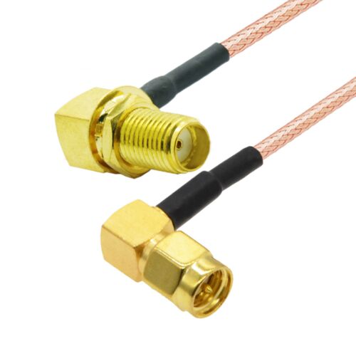 Pigtail SMA dugó derékszögű / SMA aljzat derékszögű RG316 kábel 20cm RF csatlakozásokhoz - Elektromos és hálózati csatlakozó