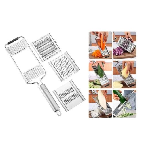 Reszelő szeletelő használat közben, zöldségek előkészítése cserélhető betétekkel