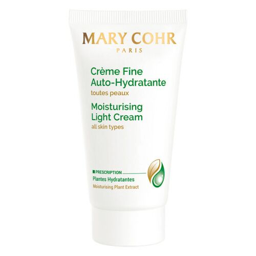Mary Cohr Könnyű hidratáló arckrém 50ml minden bőrtípusra, fehér tubus zöld és arany felirattal 