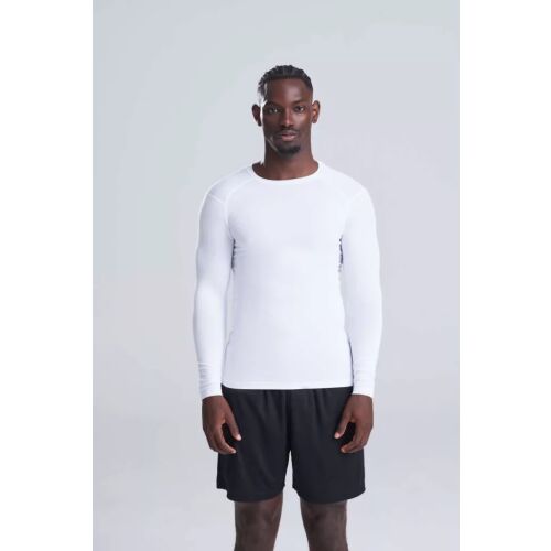 Just Cool JC232 ACTIVE Újrahasznosított Férfi Aláöltöző XL, fehér, férfi modellen viselve, elölnézet - Férfi aláöltözet