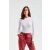 Onna NN370 UNSTOPPABLE' Női Fresh Underscrub Baselayer 2XL, fehér hosszú ujjú felső egy nőn, rózsaszín nadrággal viselve, kiemelve kényelmes és légáteresztő kialakítását egészségügyi szakemberek számára