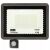 Elölnézet a Mozgásérzékelős lámpa reflektor 100W-ról 'HCL Floodlight 100W IP66' márkajelzéssel és mozgásérzékelővel