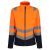 Regatta RETRA722 PRO HI-VIS Softshell Dzseki elölről, narancssárga és sötétkék színben, fényvisszaverő csíkokkal és cipzáros záródással