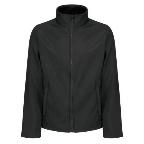Regatta RETRA728 ECO ABLAZE SOFTSHELL DZSEKI L, fekete férfi környezetbarát softshell dzseki munkához és szabadtéri tevékenységekhez, elölnézet - Férfi kabát