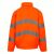 Regatta RETRW457 HI VIS CONTRACT DOVER PROFESSZIONÁLIS DZSEKI hátulról, narancssárga színben, fényvisszaverő csíkokkal, ideális biztonsági munkaruházathoz
