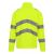 Regatta RETRA712 HI-VIS PRO CONTRACT ABLAZE kétrétegű softshell dzseki hátulról, fluoreszkáló sárga színben, fényvisszaverő csíkokkal, építőipari és útépítési munkákhoz, 3. osztályú szabvány