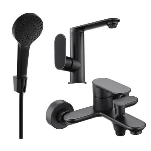 Mexen Milo R05 fürdőkád szett, fekete - 713053R05-70