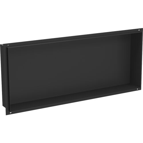 Mexen X-Wall-NR fekete beépíthető zuhanypolc, 75x30 cm, 3/4 nézet, AISI 304 rozsdamentes acélból - Egyéb fürdőszobai kiegészítő