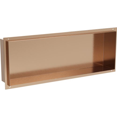 Mexen X-Wall-NR perem nélküli kefélt réz fali polc 60x20cm, elölnézeti ferde nézet fehér háttérrel - Egyéb fürdőszobai kiegészítő