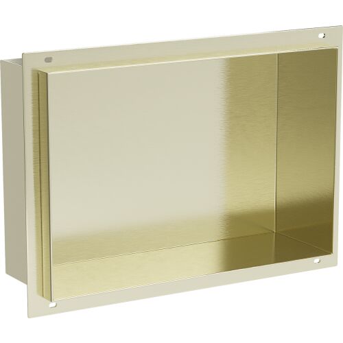 Mexen X-Wall-NR beépíthető polc perem nélkül, 30x20 cm, arany kefélt rozsdamentes acél modern fürdőszobákba - Egyéb fürdőszobai kiegészítő