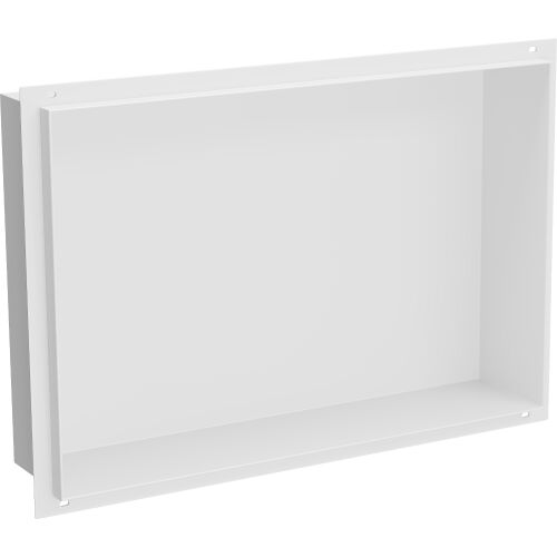 Mexen X-Wall-NR Falikonzolos beépíthető zuhanypolc perem nélkül, 45x30 cm, fehér, rozsdamentes acél AISI 304, döntött nézet - Egyéb fürdőszobai kiegészítő