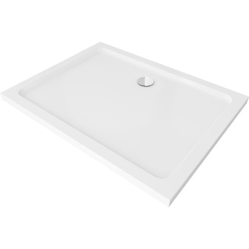 Mexen Flat rektanguláris slim zuhanytálca 90 x 70 cm, fehér, krómozott szifon - 40107090 170281270 - Mexen